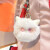 可爱毛绒小猫头创意卡通钥匙扣汽车书包百搭挂件时尚礼品 白猫粉眼
