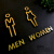 商场卫生间标志牌酒店WC标识公司男女洗手间logo提示牌厕所标志牌 银色男女一套 27x16cm