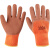 劳保手套手部防护冬季保暖加厚300#耐磨发泡胶手套 橘色PVC半挂毛圈10双 耐油耐磨