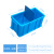 配件收纳工具箱箱分格零件盒长方形塑料加厚收纳盒隔板养龟箱带盖 蓝色+可拆无格 蓝色