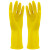 海斯迪克 防水防滑胶皮橡胶手套 黄色乳胶手套 XL码200双 
