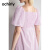 欧时力（ochirly）扭结连衣裙 泡泡袖公主裙2024新款夏装短款A字甜美 紫色 XS