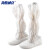 海斯迪克 HKCL-45 防尘硬底高筒靴 PVC长筒靴 防护连体服配套 0.5网格PVC底白色 36码