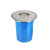 希万辉 嵌入式台面圆形盖子加圆形桶身嵌入不锈钢盖子塑料垃圾桶 银色盖子【蓝色桶身】5L