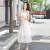 AEMAPE白色蕾丝裙2024夏季新款显瘦镂空淑女裙设计感拼接中长气质仙女裙 白色 L