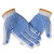 京途劳保手套加厚耐磨点胶棉线手套防滑涂胶手套耐磨舒适工地工作手套 蓝色点珠线手套 12付/包