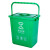 金诗洛 垃圾桶带滤网 带盖提手干湿垃圾分类桶分离桶  厨余垃圾 绿15升方形手提桶+滤网+盖 K405