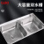 GLBO 商用不锈钢水槽双槽带支架厨房洗碗池洗手洗菜盆 无龙头款72*39