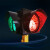 交通信号灯可移动手推升降式太阳能红绿灯道路口指示灯遥控户外灯 黑色套餐六
