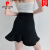 皮尔卡丹（pierre cardin）鱼尾裙半身裙女2024夏季设计感小众高腰a字小个子包臀牛仔短裙子 黑色 XS