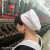 麦可辰纺织厂  帽子女工  纱厂 厂 帽子 白色防尘清洁 压发帽 白色红边 55cm特小码