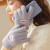 LARTIGENT手套女冬天保暖时尚可爱韩版学生卡通五指加绒触屏针织毛线手套 白色