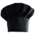 厨师帽子男厨师工作帽女酒店餐厅后厨房布帽白蘑菇帽 厨师蘑菇帽黑色