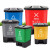 普利赛拉 分类垃圾桶 商用办公酒店单桶脚踏垃圾桶 绿色-厨余垃圾 40L