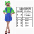 宾果鸭万圣节服装表演cosplay服饰儿童马里奥玛丽幼儿演出子 女童绿玛丽XL号短袖
