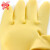 威蝶工业橡胶手套强力加厚牛筋耐酸碱耐磨耐用防滑防水洗衣洗碗居家清洁手套 黄色 S 5付装