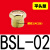 气动元件电磁阀消音器铜不锈钢消声器L010004排气可调 平头型BSL-02接口1/42分