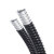 创优捷 包塑金属波纹软管 NJ10 内径10mm 黑色 1米 国标加厚阻燃镀锌电线电缆保护套管