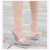 浮夏透明凉鞋大码凉鞋女41-43新款中跟水晶鞋露趾鱼嘴坡跟异形跟凉拖 银色 39