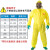 Ansell安思尔3000耐酸碱连体防化服微护佳防油实验化工黄色分体 连体半面罩套装（防有机酸性） XL