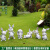 户外花园摆件仿真卡通兔子动物雕塑园林幼儿园庭院小区草坪装饰品 HY1018-1灰色叉腰兔子 -(送货上门)