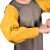 鸣固 牛皮电焊套袖 焊工隔热专用护袖劳保防护袖套防阻燃纽扣袖子 黄色60cm ZG2341
