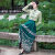 晗韵洛新中式女装立领直排盘扣复古气质旗袍款上衣重工刺绣马面裙两件套 绿色 S    80-95斤
