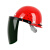 烧电焊防护罩脸部头戴式安全帽面罩焊工面屏焊帽子全脸打磨防烤脸 灰色面屏+支架+红色安全帽