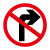 定做道路交通标志指示牌 限高牌减速慢行圆形三角形方形反光铝板 JZTX-03 禁止右转 60*60cm