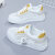 CEENIU新款小白鞋女鞋2024夏季网面缕空透气网鞋厚底轻便运动板鞋 黄色 36