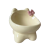 XMSJ猫碗猫咪狗食盆陶瓷可爱创意斜口宠物碗吃粮饭饮水高脚护颈中小型 四脚猫咪陶瓷碗奶黄