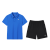 特步（XTEP）儿童运动套装2024夏季新款中大童速干透气短袖POLO两件套童装短裤 蓝色+黑色-1B 120