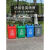 垃圾桶无盖商用厕所餐厨垃圾箱厨房分类餐饮办公室带盖大号桶 60L翻盖桶红色