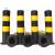 双耳立柱带顶环警示桩防撞柱可拆卸全包膜立柱黄黑人行道隔离柱 全包膜立柱76*750*2.0