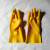 迈恻亦短款黄色皮手套耐酸碱浸塑手套耐磨橡胶皮手套化工防腐蚀防水手套 黄色浸塑手套 1双