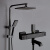 九牧厨卫黑色淋浴花洒套装家用恒温挂墙式简易带升降淋浴卫生间淋雨神器 B715-黑色简易版