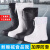 高筒加棉EVA泡沫雨靴冬季男女防水鞋防滑保暖水靴厨房耐油靴 常规款：EVA材质(白色高帮加棉) 44