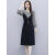 慕慧尔品牌春秋装2024年新款女装长袖连衣裙时尚洋气气质春秋季 黑色 L-115斤