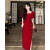 罗淑（LUOSHU）大码订婚衣服女平常可穿夏季大码胖妹妹旗袍新娘红色中式订婚礼服 红蕾丝 M 建议80-斤