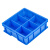 收纳盒周转箱零件盒分格箱塑料收纳箱仓库五金配件分隔零件箱蓝色 1#长四格蓝色353×198×88
