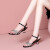 AMXM凉鞋女年夏季一字扣时尚百搭水钻露趾高跟(5.6-8cm)鞋子女 粉红色 34