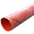 耐高温风管红色矽胶300度硫化防火阻燃玻璃纤维管钢丝管排烟排尘 内径75mm(4米1根)