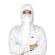 3M 4545防护服防尘防液体喷溅工业实验室液体喷涂农药白色带帽连体服 1件装 M