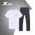 特步运动套装短袖男装夏季新款男士t恤休闲运动服两件套运动长裤男款 白9300+黑0179 XL