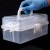 海斯迪克 手提三层多功能收纳盒翻盖塑料存储箱 白色39.5*19.5*16.5cm HKC-514