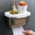 免打孔卫生间纸巾盒厕所纸盒浴室洗手间置物架卷纸抽纸创意纸巾架 单层大号透明黑