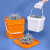 五金工具收纳塑料桶方形周转箱不锈钢配件收集桶工具零件分装 正方形桶-10L-橘色