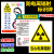 电离辐射标志牌 放射科辐射标识小心当心电离辐射标志 放射科 FS04PP贴纸 30x40cm