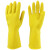 海斯迪克 乳胶手套 防水防滑耐磨塑胶劳保手套 黄色20双 L 