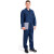 久臻 HNZ620-4 夏季薄款牛仔工作服电焊防烫耐磨透气工程劳保服工装长袖套装 蓝色 XL